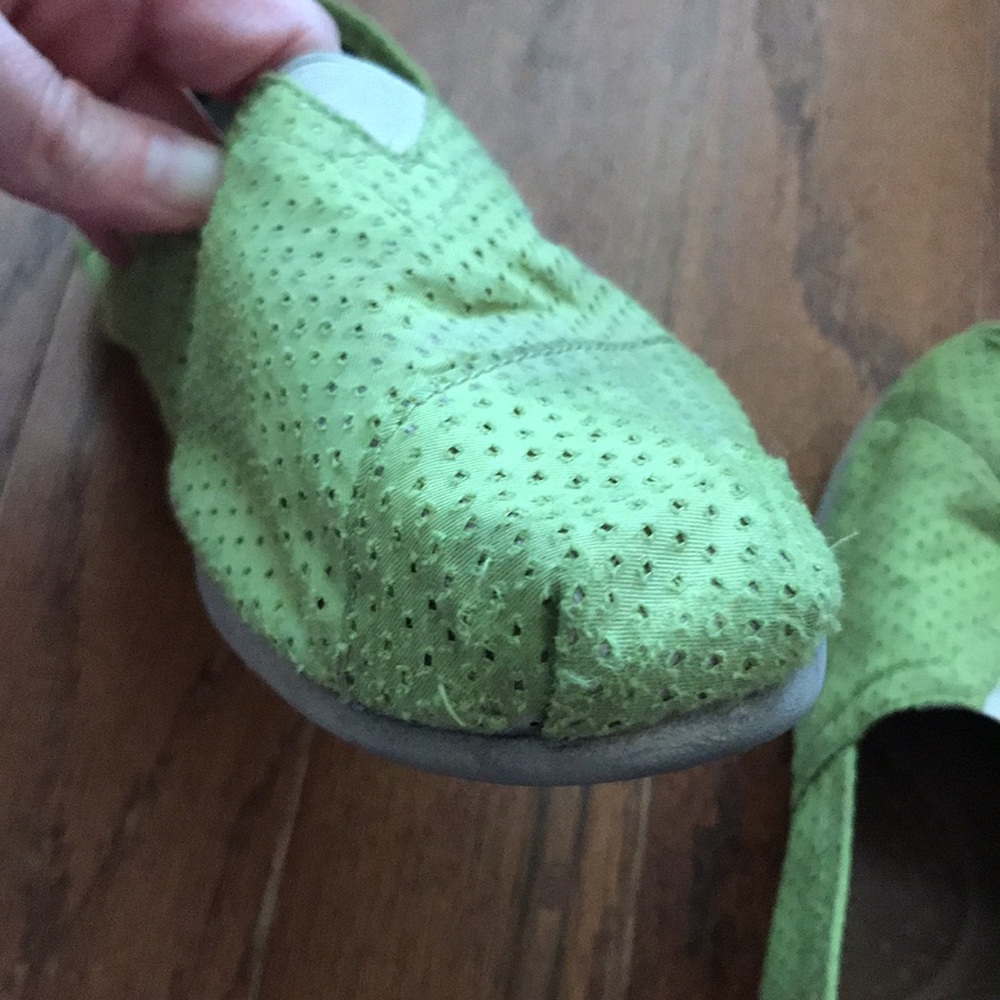 Lime Green Jersey Toms - Picture 12 of 13